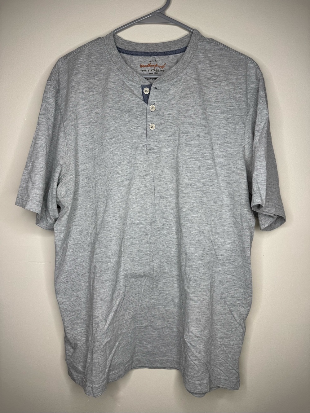 Weatherproof Light Gray Short-Sleeve Henley